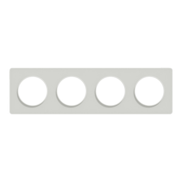 Plaque translucide blanc Schneider Odace Touch 4 postes entraxe 71mm