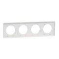 Plaque translucide blanc Schneider Odace Touch 4 postes entraxe 71mm