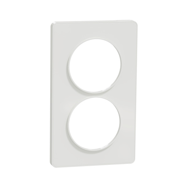Plaque blanche Schneider Odace Touch 2 postes verticale 57mm