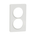 Plaque blanche Schneider Odace Touch 2 postes verticale 57mm
