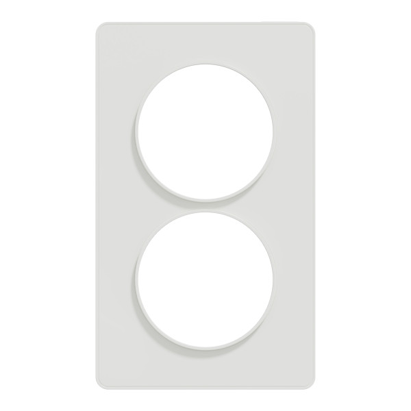Plaque blanche Schneider Odace Touch 2 postes verticale 57mm