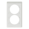 Plaque bronze brossé avec liseré blanc Schneider Odace Touch 2 postes verticale 57mm