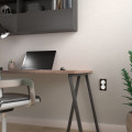 Plaque bronze brossé avec liseré blanc Schneider Odace Touch 2 postes verticale 57mm