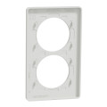 Plaque bois nordique avec liseré blanc Schneider Odace Touch 2 postes verticale 57mm