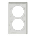Plaque bois nordique avec liseré blanc Schneider Odace Touch 2 postes verticale 57mm
