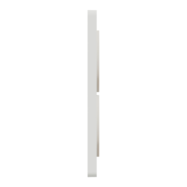 Plaque bois naturel avec liseré blanc Schneider Odace Touch 2 postes verticale 57mm