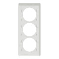 Plaque aluminium brossé avec liseré blanc Schneider Odace Touch 3 postes verticale 57mm