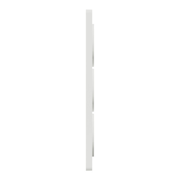 Plaque aluminium brossé avec liseré blanc Schneider Odace Touch 3 postes verticale 57mm