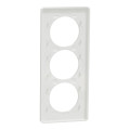 Plaque bronze brossé avec liseré blanc Schneider Odace Touch 3 postes verticale 57mm