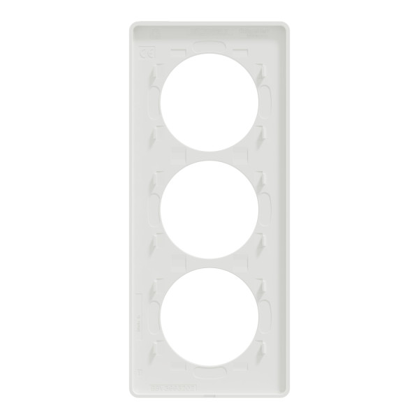Plaque bronze brossé avec liseré blanc Schneider Odace Touch 3 postes verticale 57mm