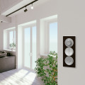 Plaque bronze brossé avec liseré blanc Schneider Odace Touch 3 postes verticale 57mm