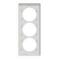 Plaque bois nordique avec liseré blanc Schneider Odace Touch 3 postes verticale 57mm