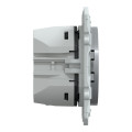 Prise chargeur USB aluminium Schneider Odace type A 7,5W et C 45W forte puissance