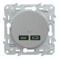 Prise chargeur USB aluminium Schneider Odace type C 65W forte puissance