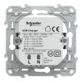 Prise chargeur USB aluminium Schneider Odace type C 65W forte puissance