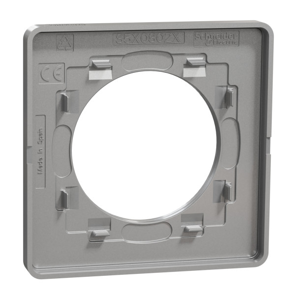 Plaque ardoise avec liseré aluminium Schneider Odace Touch 1 poste