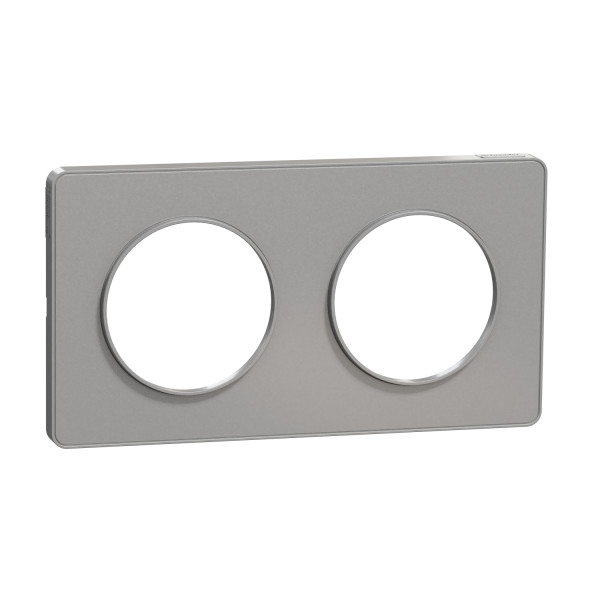 Plaque Aluminium 2 Postes Horizontaux ou Verticaux Entraxe 71 mm Odace Touch Schneider