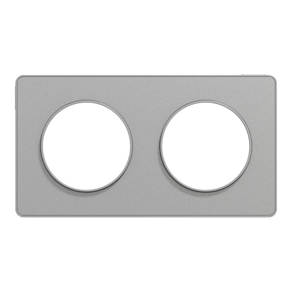 Plaque aluminium Schneider Odace Touch 2 postes entraxe 71mm