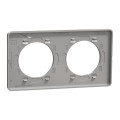 Plaque aluminium Schneider Odace Touch 2 postes entraxe 71mm