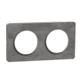 Plaque ardoise avec liseré aluminium Schneider Odace Touch 2 postes entraxe 71mm