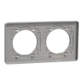 Plaque ardoise avec liseré aluminium Schneider Odace Touch 2 postes entraxe 71mm
