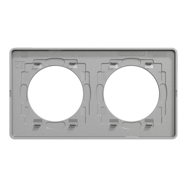Plaque ardoise avec liseré aluminium Schneider Odace Touch 2 postes entraxe 71mm