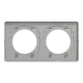 Plaque Ardoise avec Liseré Aluminium 2 Postes Horizontaux ou Verticaux Odace Touch Schneider – Entraxe 71 mm