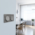 Plaque Ardoise avec Liseré Aluminium 2 Postes Horizontaux ou Verticaux Odace Touch Schneider – Entraxe 71 mm