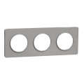 Plaque aluminium Schneider Odace Touch 3 postes entraxe 71mm