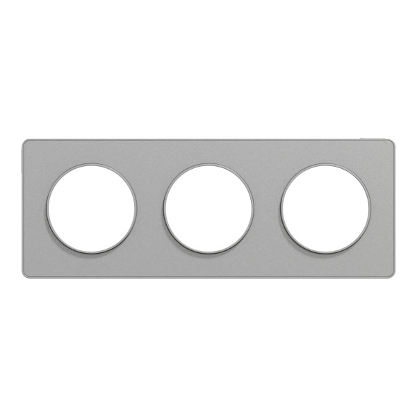 Plaque aluminium Schneider Odace Touch 3 postes entraxe 71mm