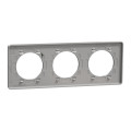 Plaque aluminium Schneider Odace Touch 3 postes entraxe 71mm