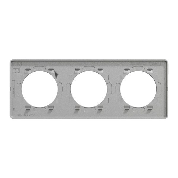 Plaque aluminium Schneider Odace Touch 3 postes entraxe 71mm