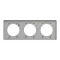 Plaque aluminium Schneider Odace Touch 3 postes entraxe 71mm