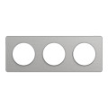Plaque aluminium brossé avec liseré aluminium Schneider Odace Touch 3 postes entraxe 71mm