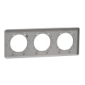Plaque aluminium brossé avec liseré aluminium Schneider Odace Touch 3 postes entraxe 71mm