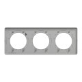 Plaque Aluminium Brossé avec Liseré Aluminium 3 Postes Horizontaux/Verticaux Entraxe 71 mm Odace Touch Schneider