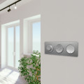 Plaque Aluminium Brossé avec Liseré Aluminium 3 Postes Horizontaux/Verticaux Entraxe 71 mm Odace Touch Schneider