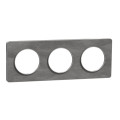 Plaque ardoise avec liseré aluminium Schneider Odace Touch 3 postes entraxe 71mm