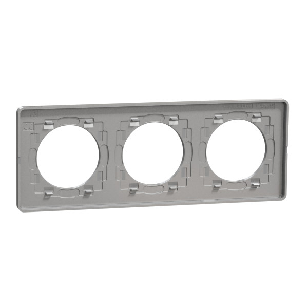 Plaque ardoise avec liseré aluminium Schneider Odace Touch 3 postes entraxe 71mm