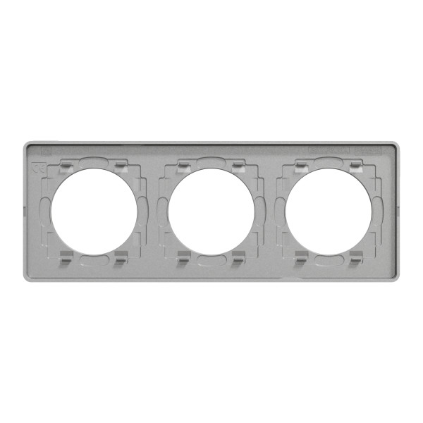 Plaque ardoise avec liseré aluminium Schneider Odace Touch 3 postes entraxe 71mm