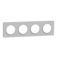 Plaque aluminium Schneider Odace Touch 4 postes entraxe 71mm
