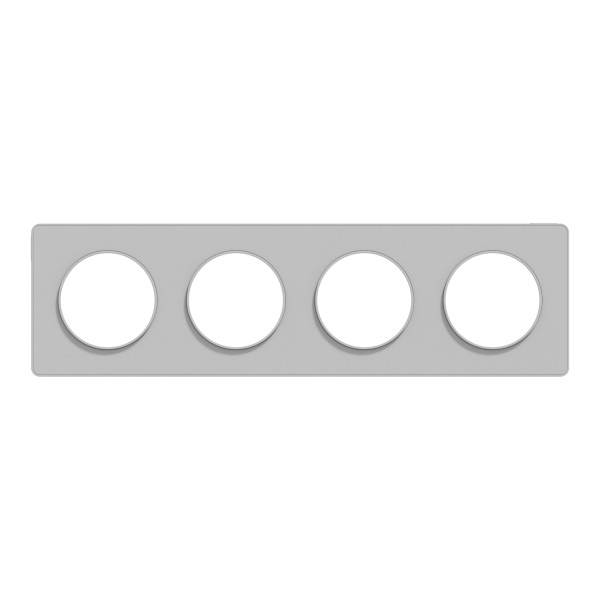 Plaque aluminium Schneider Odace Touch 4 postes entraxe 71mm