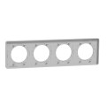 Plaque aluminium Schneider Odace Touch 4 postes entraxe 71mm