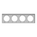 Plaque aluminium Schneider Odace Touch 4 postes entraxe 71mm