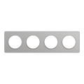 Plaque aluminium brossé avec liseré aluminium Schneider Odace Touch 4 postes entraxe 71mm