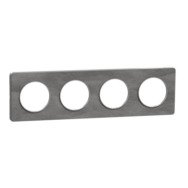Plaque ardoise avec liseré aluminum Schneider Odace Touch 4 postes entraxe 71mm
