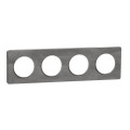Plaque ardoise avec liseré aluminum Schneider Odace Touch 4 postes entraxe 71mm