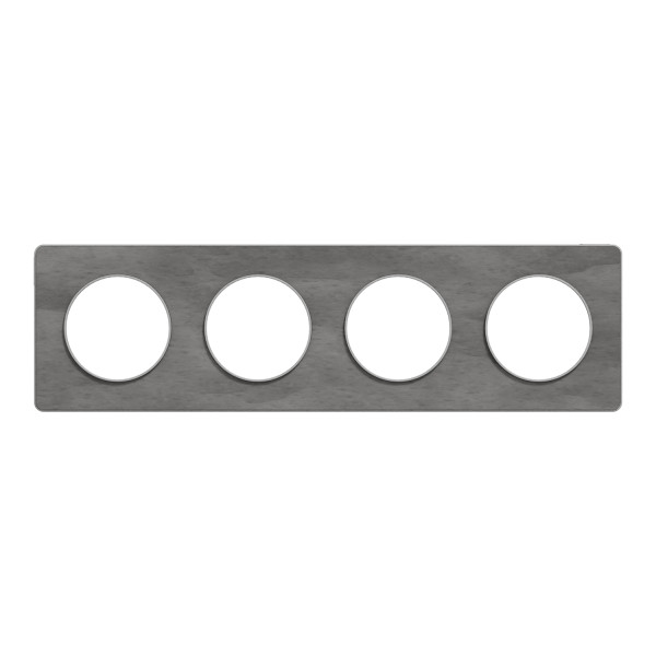 Plaque ardoise avec liseré aluminum Schneider Odace Touch 4 postes entraxe 71mm