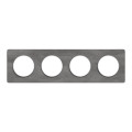 Plaque ardoise avec liseré aluminum Schneider Odace Touch 4 postes entraxe 71mm