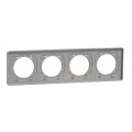 Plaque ardoise avec liseré aluminum Schneider Odace Touch 4 postes entraxe 71mm